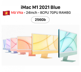 IMac Blue 24inch M1 (8CPU/7GPU) 8GB 256GB - Chính Hãng VN Có VAT